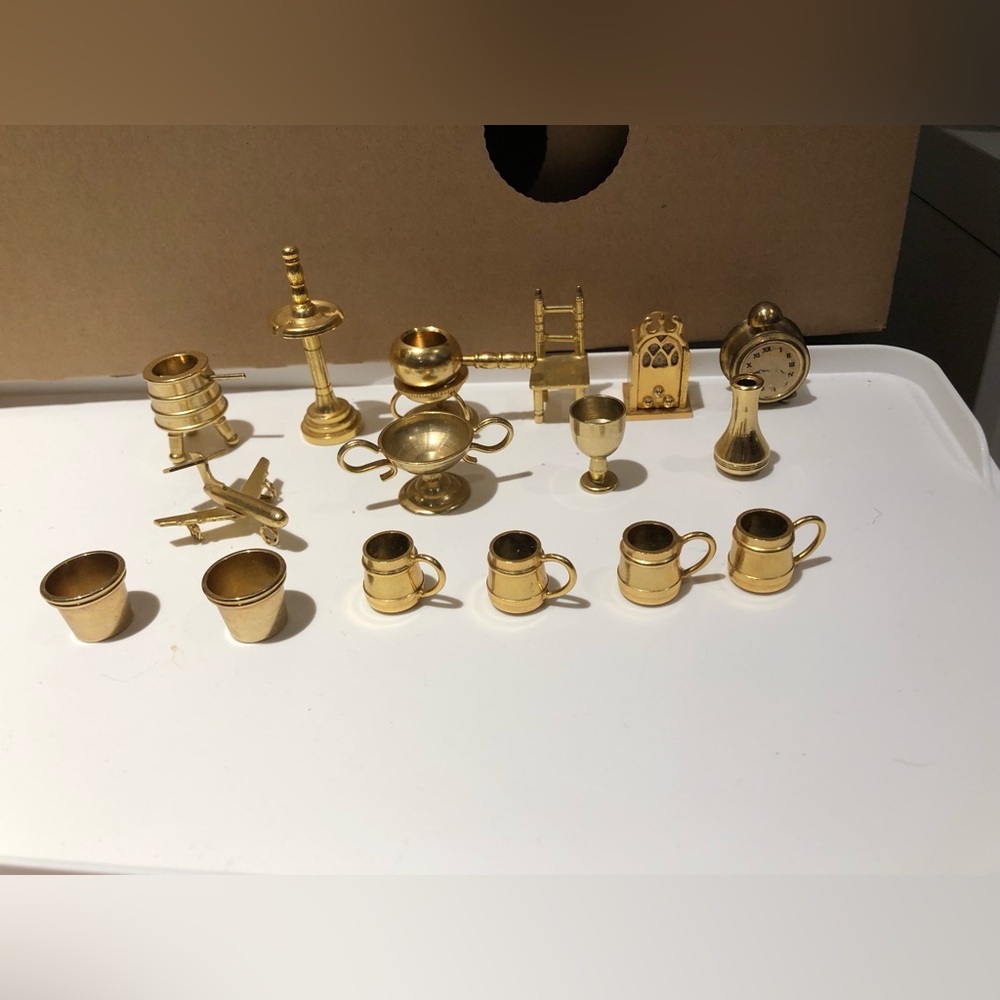 Brass Miniature Dollhouse Miniatures Set lot
